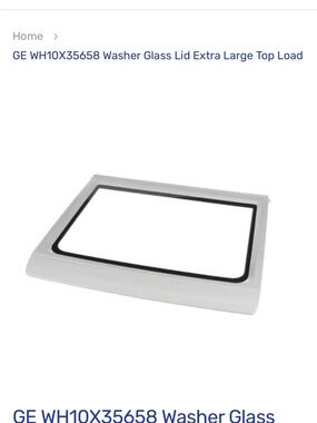 GE Glass Frame Assembly XL Lid with White Accent Trim - White WH10X35658